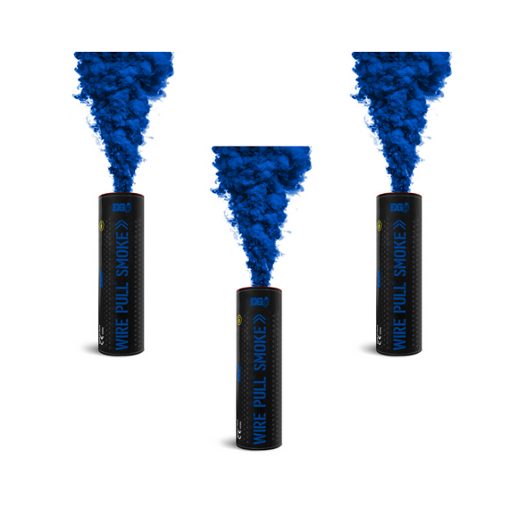 3 X BLUE WP40 Wire Pull® Smoke Grenade